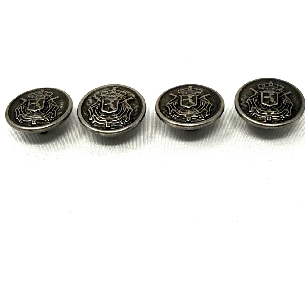 4 Michael Kors Silver Tone Metal Shank Blazer Sleeve Replacement Buttons 15mm - Picture 2 of 6